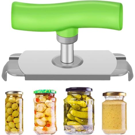 Ouvre Bocal Sans Effort, Multifonctionnel Ouvre Bouteille Ajustable, Ouvre Boite de Conserve Ouvre Couvercle Facile à Ouvrir Avec PoignéE Ajustable Pour Canettes en Aluminium Cola (Vert 1Pcs) (1/5)