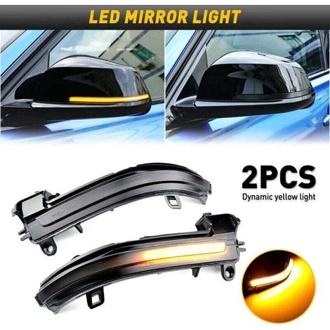 Clignotant Rétroviseur LED - Dynamique Orange - Pour BMW Série 1 F20 Série 2 F22 F23 Série 3 F30 F31 F34 F35 Série 4 F32 F33 F36 i3 I01 X1 E84 - Paire