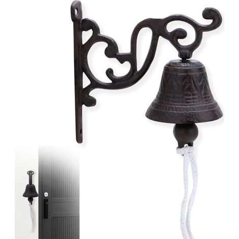 Vintage Cast Iron Dinner Bell Wall Mounted Outdoor/Indoor Multipurpose Hanging Bell for Dining Room Gathering and Guest Welcome Decorative Bells with Sound (1/5)