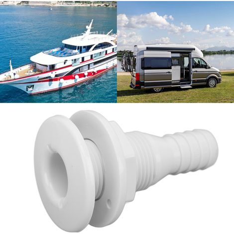 Raccord de coque de bateau 3/4 pouce en plastique ABS pour vidange et drainage - Accessoire blanc
