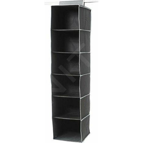 Étagère à suspendre 6 niveaux noire - COMPACTOR - 30 x 30 x H.128 CM - Noir (1/5)