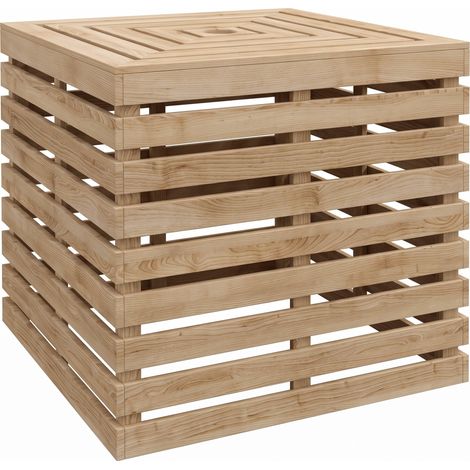 Coffre extérieur 2-en-1 avec table d’appoint pour pied de parasol (1/5)