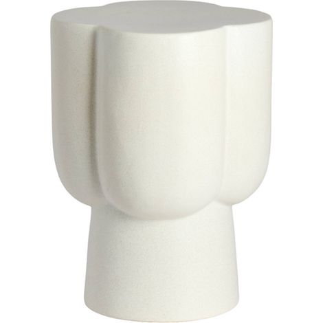 Tavolino rotondo ceramica opaca panna Ø34,5x45 cm - Light &