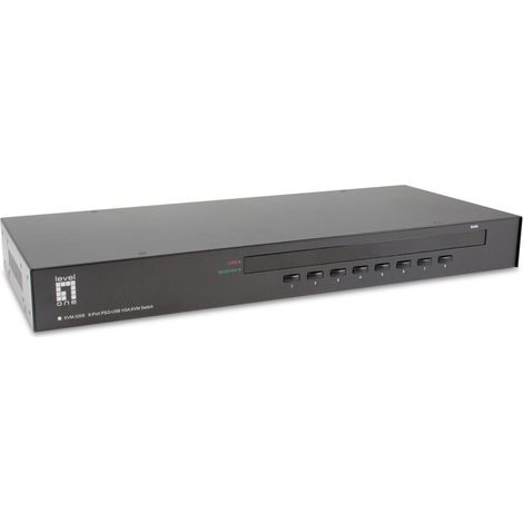 LevelOne KVM-3208 commutateur écran, clavier et souris Grille de montage Noir