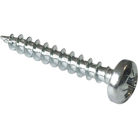 Vis agglo tête ronde PZ zinguée cruciforme Viswood 4x30 mm (lot de 12 vis)