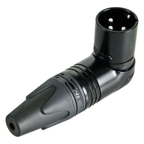 Neutrik - Connettore Xlr, Maschio a 3 punti, Angolato, Nichelato, Contatti Argentati - Nero