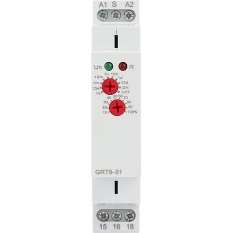 Relais temporisé, Minuterie GRT8-B1 hors tension, type rail DIN, AC 220V (1/4)