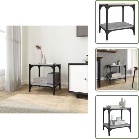 TV-Schrank Grau Sonoma 40x33x41 cm Holzwerkstoff und Stahl - TV Schrank - Industrieller Stil - Holzwerkstoff - Stahl - Grauer TV Stand (1/5)