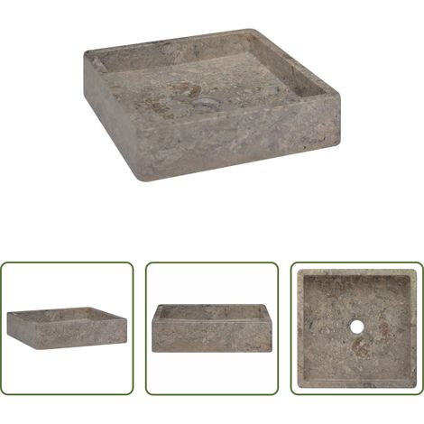 vidaXL Lavabo gris mármol 40x40x10 cm (1/5)