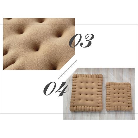 Coussin d'assise épais, doux, élastique et confortable, en forme de biscuit, pour bureau, salle à manger ou canapé, beige, 40 x 45 cm (1/5)