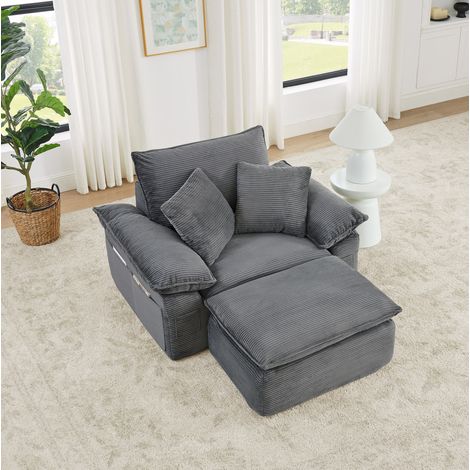 Bodensofa modular mit Fußstütze und Seitentaschen OKMYHOME (1/5)