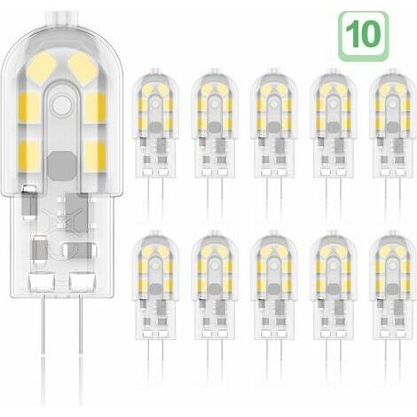 G4 2W LED Ampoule, 20W Ampoules Halogènes équivalentes, Blanc Chaud 3000K,200Lm,12x SMD,12V AC/DC - Pack de 10 [Classe énergétique A+] (1/5)