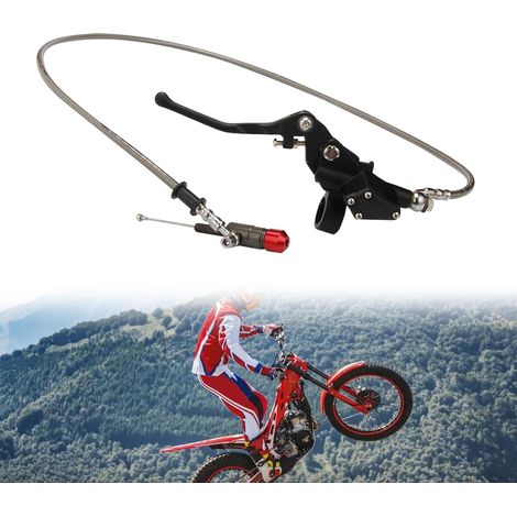 Levier d'embrayage Hydraulique Moto 120 cm pour Pit Bike 50-250cc Maître-Cylindre et Réservoir, Longueur 120 cm, Commande Hydraulique, Compatible avec Pit Bike 50cc 110cc 125cc 150cc 250cc