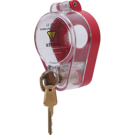 Capot de protection auto-verrouillable pour bouton poussoir d'arrêt d'urgence en ABS transparent anti-contact accidentel H 81,5 mm Ø 39 mm pour montage Ø 22 mm lot 1 capot 3 étiquettes 3 colliers 2 cl (1/5)
