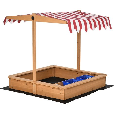 Sandkasten Sandkiste Holz Bodenloses Design Matsch-Bereich Für Kinder 3-7 Jahre Sandkasten Mit Abdeckung Dach Für Garten Terrasse Strand