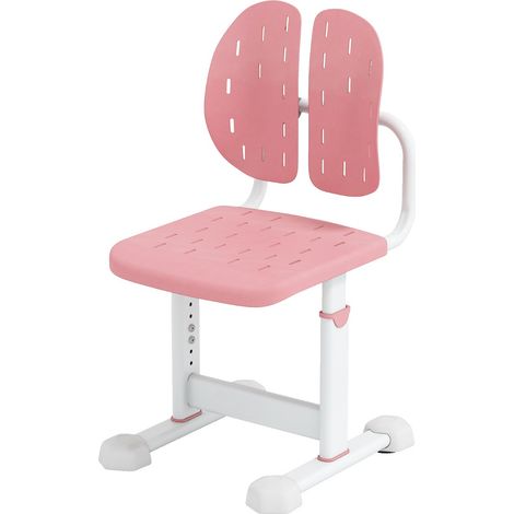 Sedia regolabile in altezza per bambini con doppi supporti dorsal, Sedia da studio con seduta traspirante Rosa (1/4)