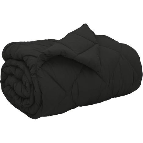 Winterbettdecke Schwarz 140 x 220 cm Mikrofaser vidaXL