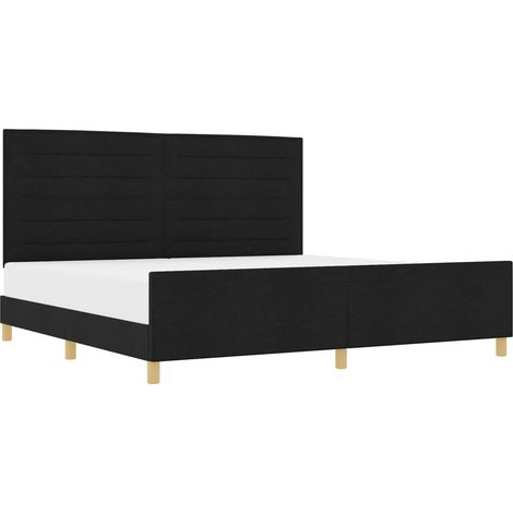 Maison Exclusive - Struttura del letto con testiera Nero 200 x 200 cm Tessuto (1/5)