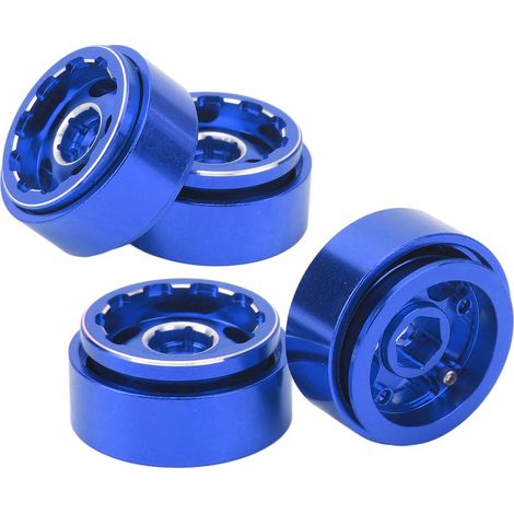 jantes Beadlock pour voitures RC Traxxas 1/18, résistantes à l'usure, en alliage d'aluminium, 1 pouce, bleues. (1/5)