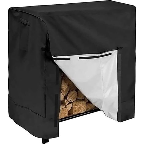 Housse de protection pour bûches de bois de chauffage, bâche imperméable et résistante en tissu Oxford pour cadre en bois (carré, 123 x 65 x 110 cm) (1/2)
