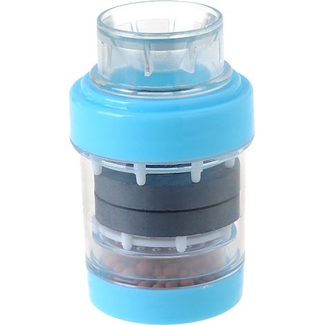 Filtre à robinet purificateur d'eau anti-éclaboussures, rallonge de robinet anti-fuite, filtre pour robinet de cuisine, adoucisseur d'eau bleu (1/5)