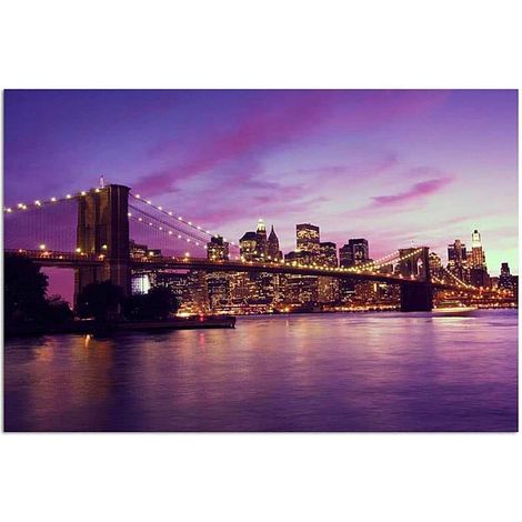 Tableau manhattan au coucher du soleil - 100 x 70 cm (1/4)