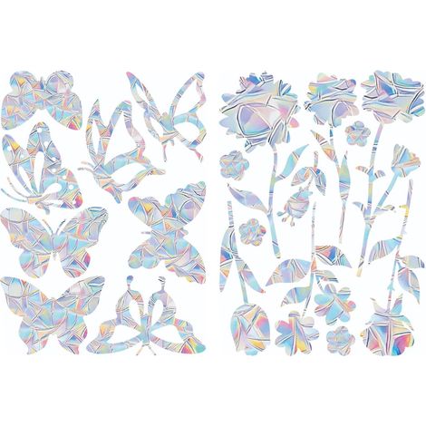 Autocollants pour fenêtres empêchant les oiseaux de se cogner contre les vitres - Attrape-soleil - Oiseau, Papillon, Plume (1/5)