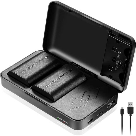 JYJZPB 2X LP-E6 LP-E6N LP-E6NH Batteries avec Chargeur de Batterie Multifonction pour Canon EOS R, EOS R5, EOS 90D, EOS 60D, 70D, 80D, 5D II, 5D III, 5D Mark IV, 6D, 6D II, 7D, 7D II, XC10, XC15 (1/5)