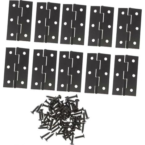 10 charnières en fer pour portes de meubles, armoires et placards en bois. (1/5)