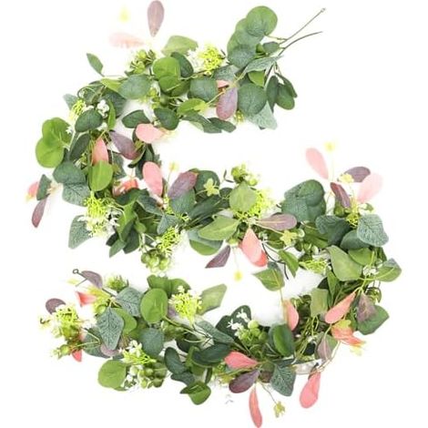 2 Stück Eukalyptus blumengirlande deko, 1,8m Eukalyptus Deko Blumengirlande Tischgirlande Girlande frühling Künstliche Pflanze Hängepflanze für Hochzeitsstrauß, Blume, Heimdekoration