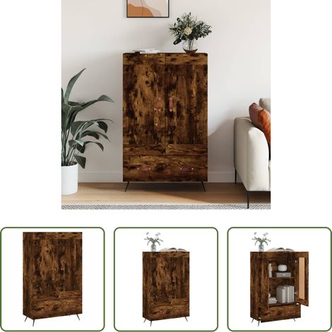 Buffet bois d'ingénierie - Buffet haut chêne fumé 69,5x31x115 cm bois d'ingénierie (1/5)