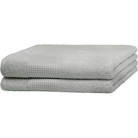 Set de Serviettes  Absorbant, Doux et Non Pelucheux  éponge de Luxe  100% Coton  590 GSM (2X Serviettes de Douche (70x140cm)) (1/5)