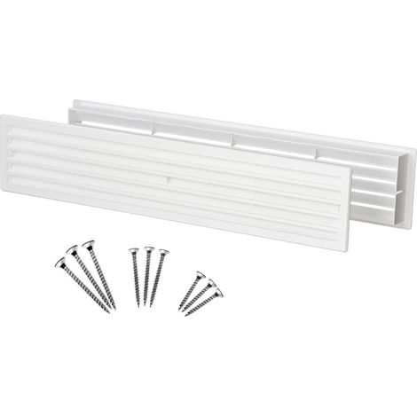 Grilles d'Aération de Porte 450 x 92 mm - Blanc Grilles Ventilation pour Portes - Grilles d'Evacuation d'Air Double Face en Plastique avec vis, de (1/5)