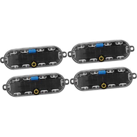 4pièces Lampes Led Solaires Pour Feux Arrière De Sécurité Clignotants De Prévention Lumières Avertissement Pour Motocyclettes Et Vélos (1/5)