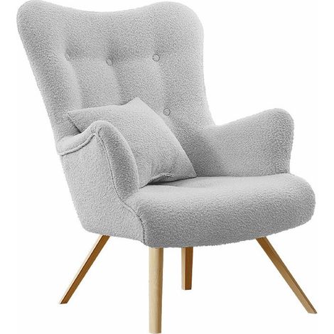 Fauteuil Clovis 106, Baloo 2085, 100x76x90cm, Tapisserie, Pieds: Bois, 0 (1/5)