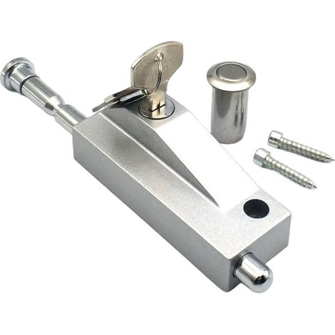 Cerradura para puerta de terraza, cerradura de llave de empuje y tracción para puerta de terraza con pestillo, 1 juego de cerradura de seguridad auxiliar para puertas de terraza con vidrio de ventana (1/5)