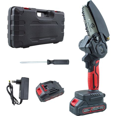 Mini motosierra batería 21V inalámbrico 6 pulgadas estuche portátil inalámbrico (1/3)