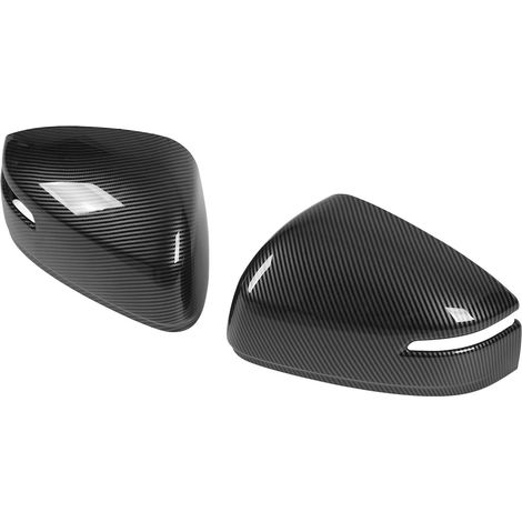 Deux coques de rétroviseurs latéraux texturées en fibre de carbone pour le Toyota Land Cruiser LC300 2023. (1/5)