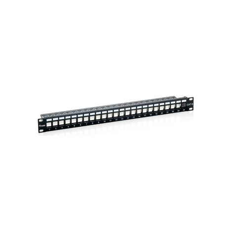Patch panel equip vacio cat.6 24 puertos keystone 1u