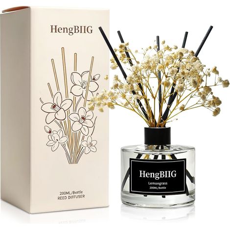 Diffuseurs de Parfum d'intérieur : 200 ML à la citronnelle (8 bâtonnets Inclus). (1/5)