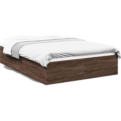 The Living Store Cadre de lit avec tête de lit sans matelas taupe 90x200cm tissu - Cadre De Lit - Lit Double - Literie - Têtière De Lit - Meuble Chambre (1/5)