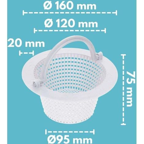 UlisemPiscine Skimmer Panier d'étang avec poignée Panier Piscine Panier Filtre Piscine Skimmer Paniers--blanc (1/3)