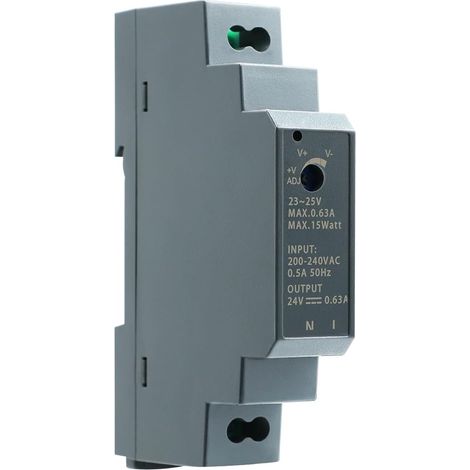 Alimentation pour Rail DIN sortie 24 V DC 0,63 A max. 15 W (entrée 200-240 V AC 50/60 Hz) Transformateur 24V (1/5)