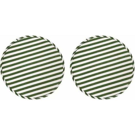 Tabouret Rond Coussins de Chaise pour Cuisine Salle à Manger Coussins de Siège avec Attaches Lot de 2 Coussins Antidérapants pour Tabouret Haut Chaises Bistro Bar Siège 13 Pouces, Rayure Verte-- (1/4)