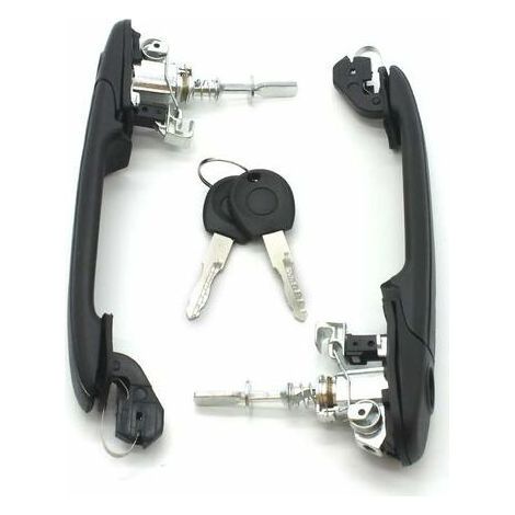 Poignée de porte extérieure avec verrou de sécurité – compatible avec Galaxy, Seat Alhambra, VW Polo, Sharan – une paire, deux clés incluses – 6N0837207