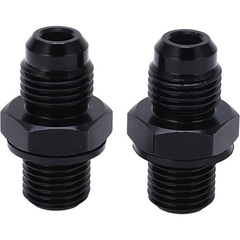 1 paio di raccordi adattatori per radiatore olio trasmissione 6AN-1/4NPS in lega di alluminio nera antiruggine, tipo corto.
