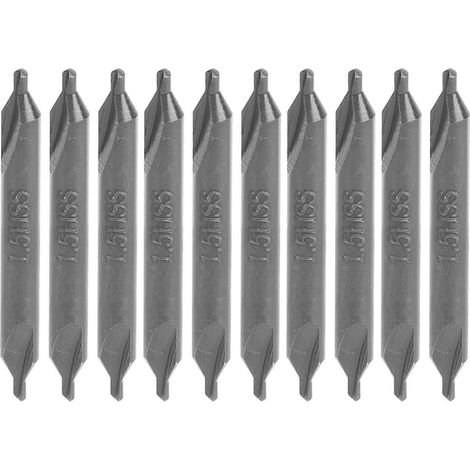 10 forets de centrage HSS type A pour filières en acier inoxydable, positionnement hélicoïdal, 1,5 mm (1/5)