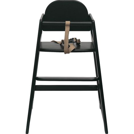 Safetots Simply Stackable Wooden High Chair, Black, Highchair for Baby and Toddler, Stylish and Practical
