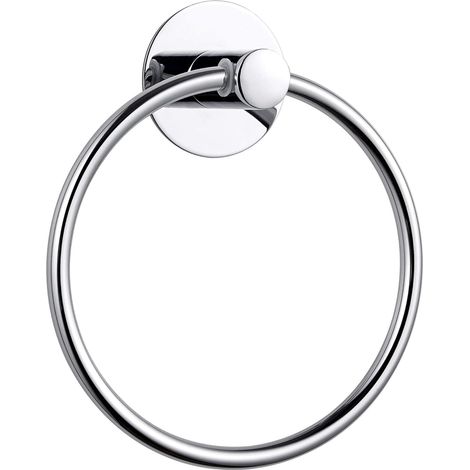 Selbstklebender Handtuchring für Badezimmer, starker Handtuchring, Edelstahl, Chrom, 2 Stück (1/5)