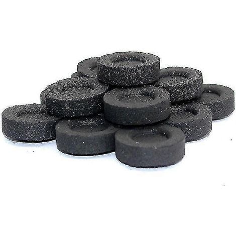 Lot de 100 pastilles de charbon de bois pour cheminée barbecue et usage domestique en camping - 33 x 33 cm - Noir (1/4)
